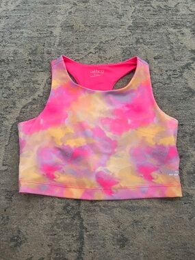 bcg Pink, Yellow & Purple Tie-Dye Swim Crop Top